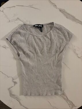NEVER WORN Dkny Light Gray Knit Cap-Sleeve Tank